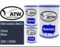 Preview: Mercedes-Benz, Steel Blue, 389 / 5389: 500ml Lackdose + 500ml Klarlack + 250ml Härter - Set, von ATW Autoteile West.